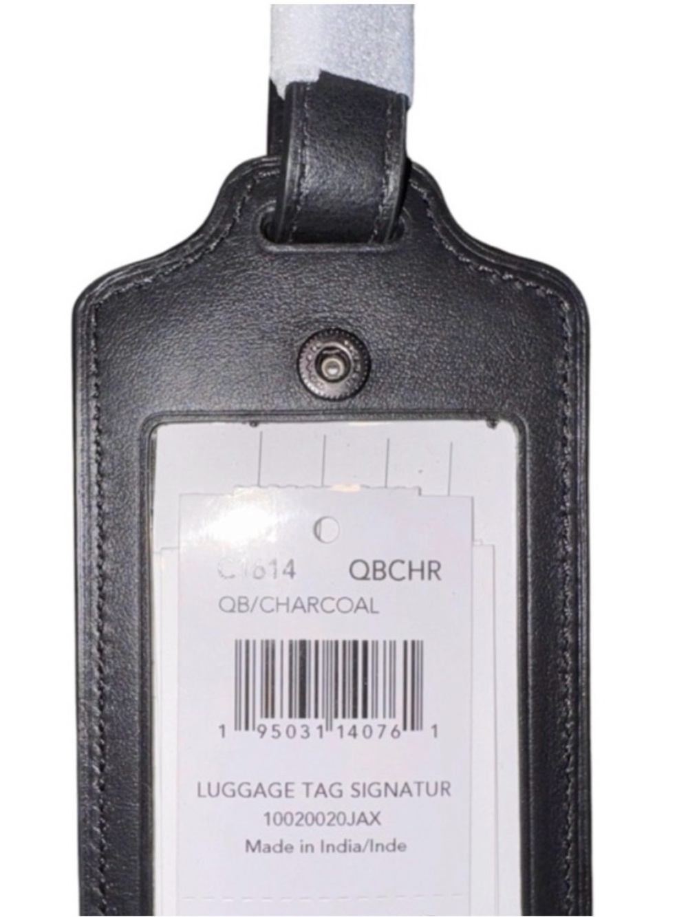 Coach Black Signature Leather Luggage Tag Accessory - NWT - Picture 2 of 4
